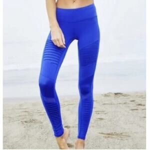 Alo Yoga Moto Leggings - Bright Blue - Women's Size S